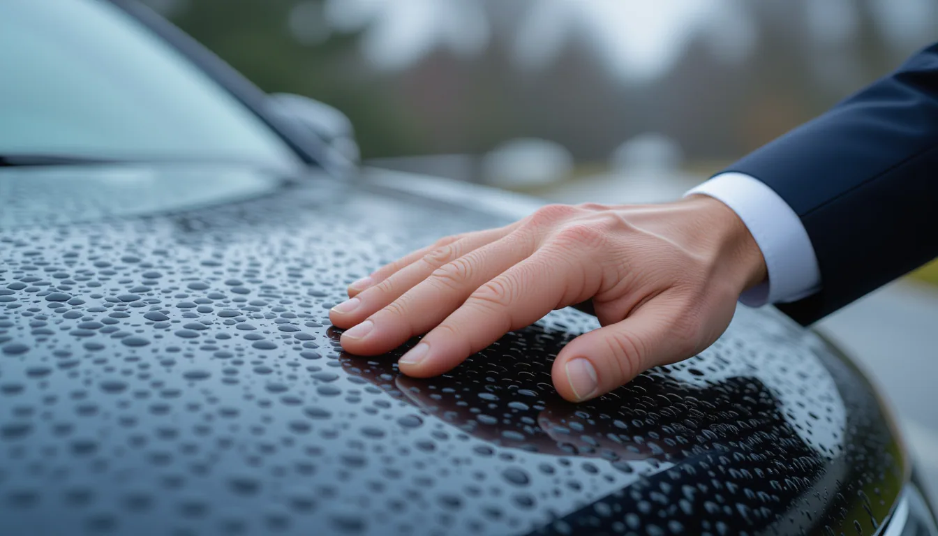 Rain-slicked asphalt glistens under overcast sky as a lawyer’s calloused hand traces the damage on a